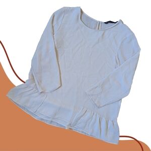 Zara Peach Boxy Peplum Blouse